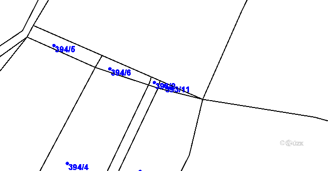 Parcela st. 393/11 v KÚ Vševily, Katastrální mapa