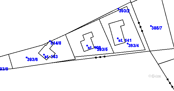 Parcela st. 109 v KÚ Těchnice, Katastrální mapa