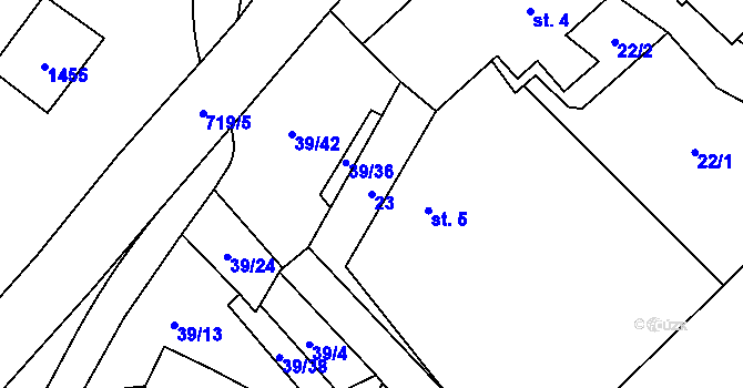 Parcela st. 23 v KÚ Bezděkov u Libice nad Doubravou, Katastrální mapa