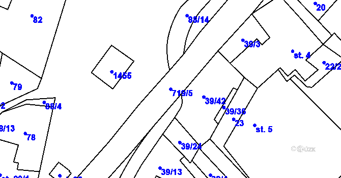 Parcela st. 719/5 v KÚ Bezděkov u Libice nad Doubravou, Katastrální mapa