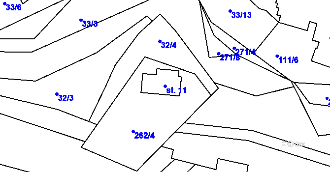 Parcela st. 11 v KÚ Sloupno u Chotěboře, Katastrální mapa