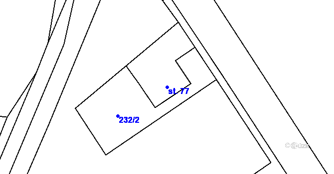Parcela st. 77 v KÚ Sloupno u Chotěboře, Katastrální mapa