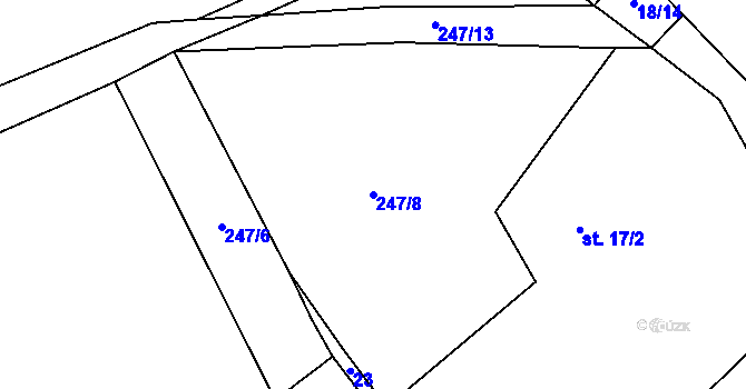 Parcela st. 247/8 v KÚ Sloupno u Chotěboře, Katastrální mapa