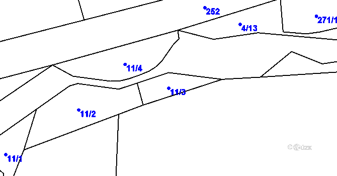Parcela st. 11/3 v KÚ Sloupno u Chotěboře, Katastrální mapa