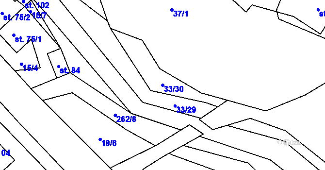 Parcela st. 33/30 v KÚ Sloupno u Chotěboře, Katastrální mapa