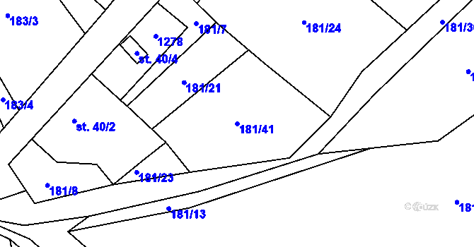 Parcela st. 181/41 v KÚ Bezděz, Katastrální mapa