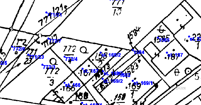 Parcela st. 168/2 v KÚ Bezdružice, Katastrální mapa