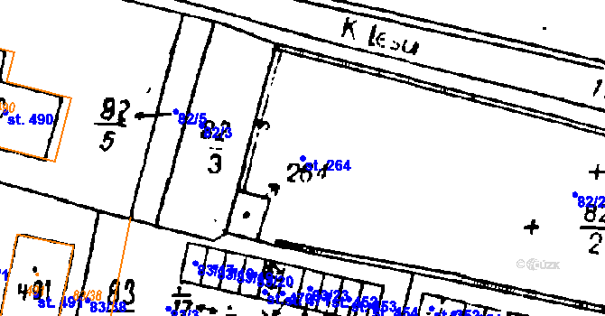 Parcela st. 264 v KÚ Bezdružice, Katastrální mapa