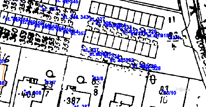 Parcela st. 334 v KÚ Bezdružice, Katastrální mapa