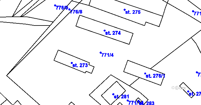 Parcela st. 771/4 v KÚ Bezdružice, Katastrální mapa