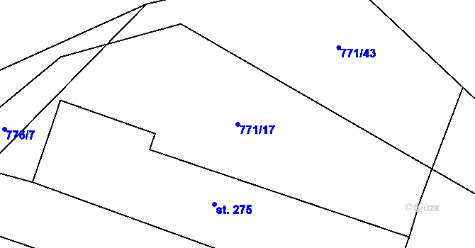 Parcela st. 771/17 v KÚ Bezdružice, Katastrální mapa
