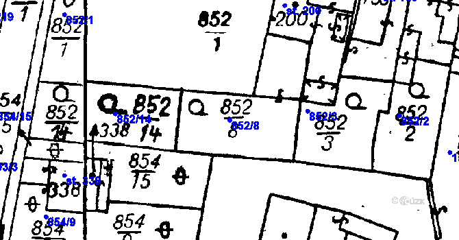 Parcela st. 852/8 v KÚ Bezdružice, Katastrální mapa