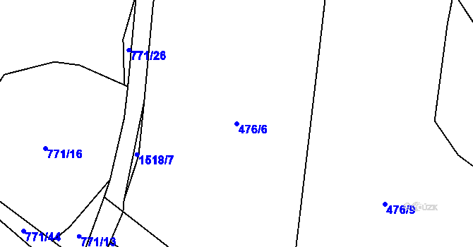 Parcela st. 476/6 v KÚ Bezdružice, Katastrální mapa