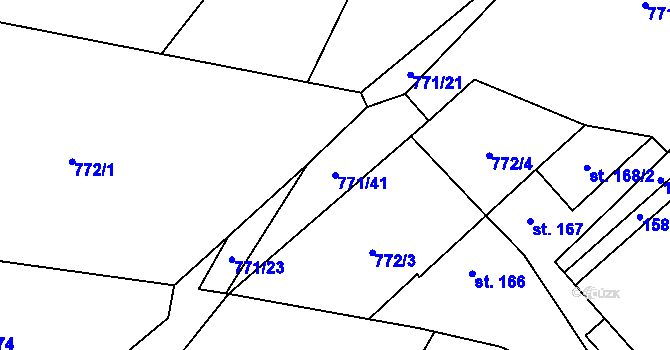 Parcela st. 771/41 v KÚ Bezdružice, Katastrální mapa
