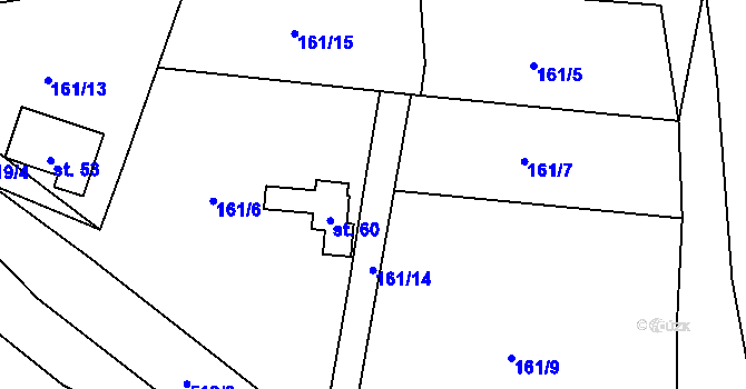 Parcela st. 54 v KÚ Polžice u Bezdružic, Katastrální mapa