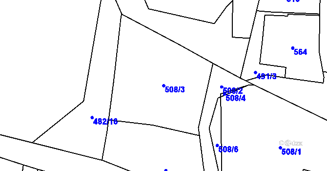 Parcela st. 508/3 v KÚ Polžice u Bezdružic, Katastrální mapa