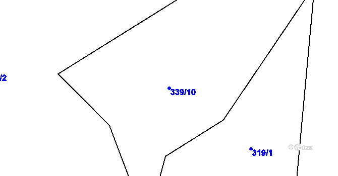 Parcela st. 339/10 v KÚ Kohoutov u Bezdružic, Katastrální mapa