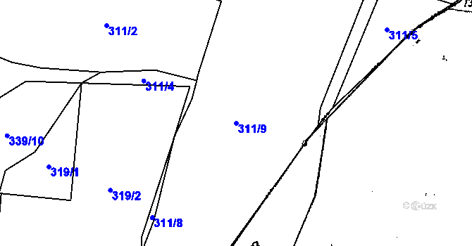 Parcela st. 311/9 v KÚ Kohoutov u Bezdružic, Katastrální mapa