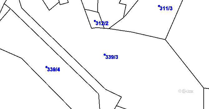 Parcela st. 339/3 v KÚ Kohoutov u Bezdružic, Katastrální mapa