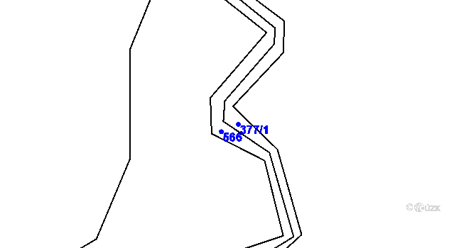 Parcela st. 377/1 v KÚ Kohoutov u Bezdružic, Katastrální mapa