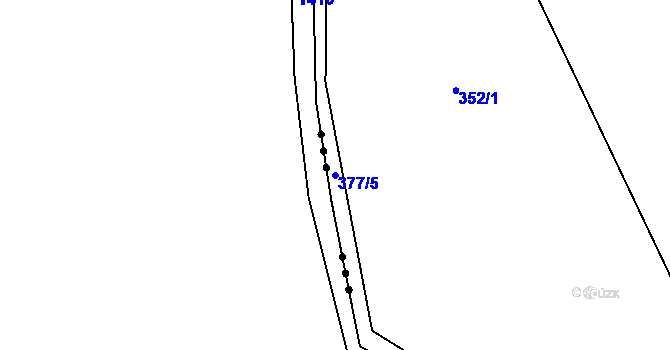 Parcela st. 377/5 v KÚ Kohoutov u Bezdružic, Katastrální mapa