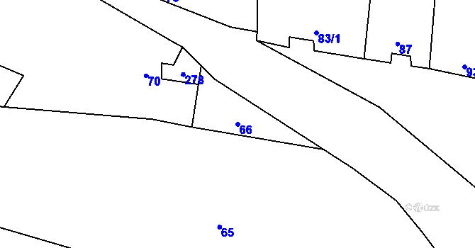Parcela st. 66 v KÚ Bezkov, Katastrální mapa