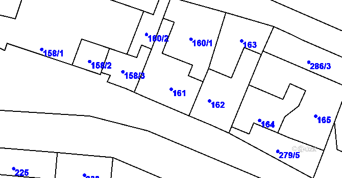 Parcela st. 161 v KÚ Bezkov, Katastrální mapa