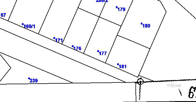 Parcela st. 177 v KÚ Bezkov, Katastrální mapa