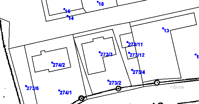 Parcela st. 273/3 v KÚ Bezkov, Katastrální mapa