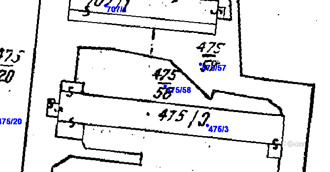 Parcela st. 475/58 v KÚ Bezkov, Katastrální mapa