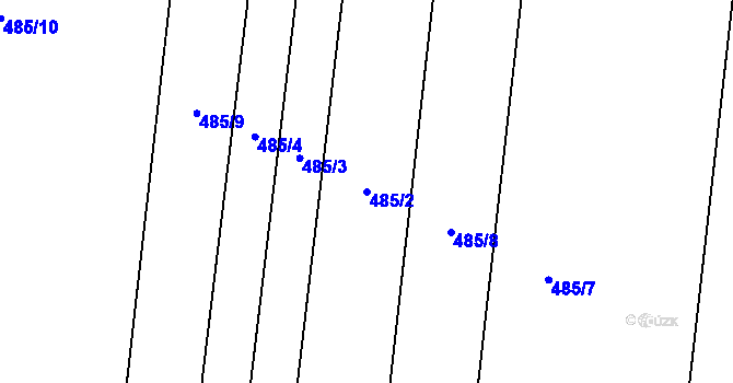 Parcela st. 485/2 v KÚ Bezkov, Katastrální mapa