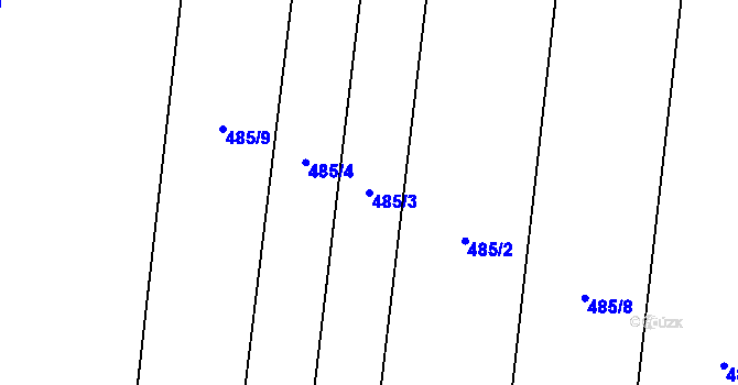 Parcela st. 485/3 v KÚ Bezkov, Katastrální mapa
