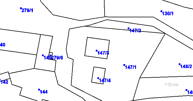 Parcela st. 147/3 v KÚ Bezkov, Katastrální mapa