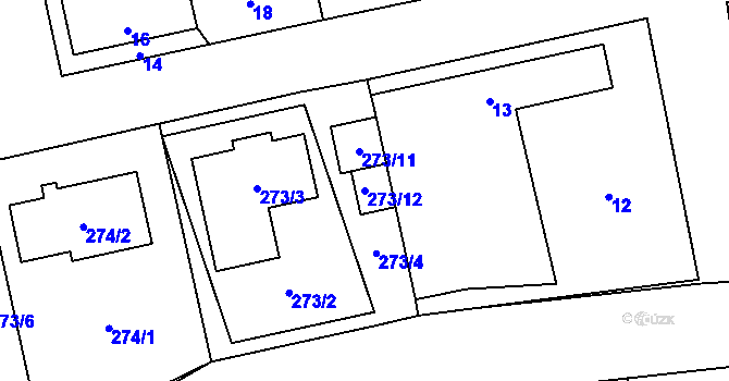 Parcela st. 273/12 v KÚ Bezkov, Katastrální mapa