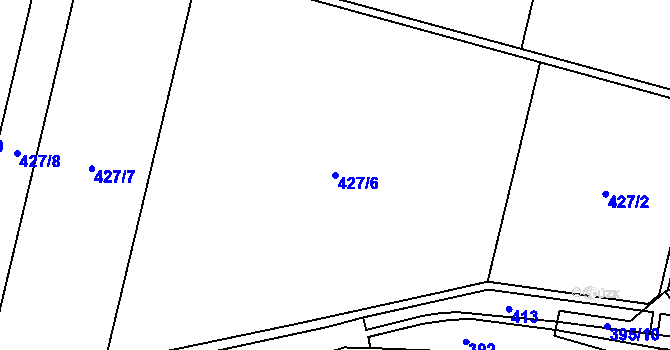 Parcela st. 427/6 v KÚ Bezkov, Katastrální mapa