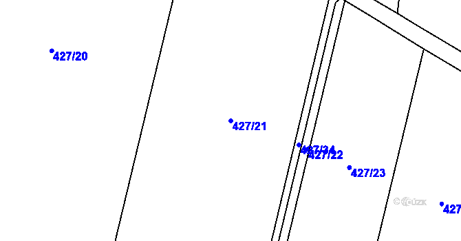 Parcela st. 427/21 v KÚ Bezkov, Katastrální mapa