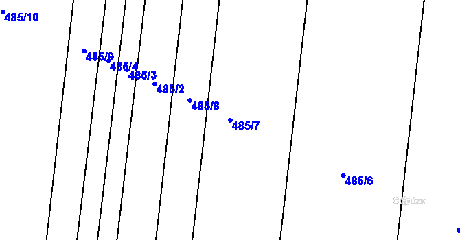 Parcela st. 485/7 v KÚ Bezkov, Katastrální mapa