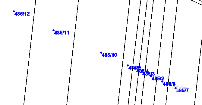 Parcela st. 485/10 v KÚ Bezkov, Katastrální mapa