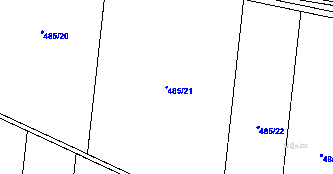Parcela st. 485/21 v KÚ Bezkov, Katastrální mapa