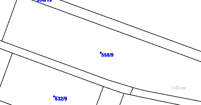 Parcela st. 558/9 v KÚ Bezkov, Katastrální mapa