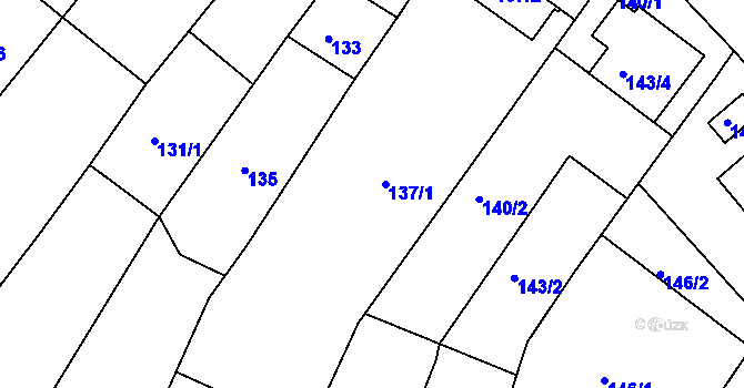 Parcela st. 137 v KÚ Bezměrov, Katastrální mapa
