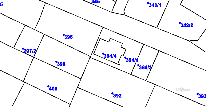 Parcela st. 394/4 v KÚ Bezměrov, Katastrální mapa