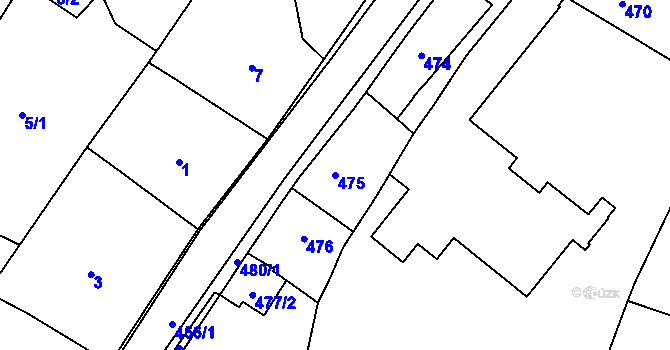 Parcela st. 475 v KÚ Bezměrov, Katastrální mapa