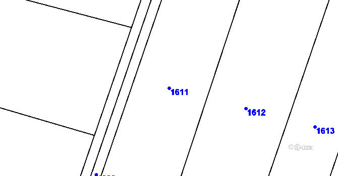 Parcela st. 1611 v KÚ Bezměrov, Katastrální mapa