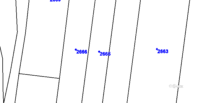 Parcela st. 2665 v KÚ Bezměrov, Katastrální mapa