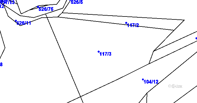 Parcela st. 117/3 v KÚ Bezník, Katastrální mapa
