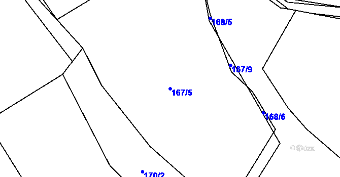 Parcela st. 167/5 v KÚ Bezník, Katastrální mapa