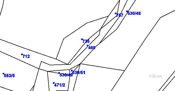 Parcela st. 469 v KÚ Bezník, Katastrální mapa