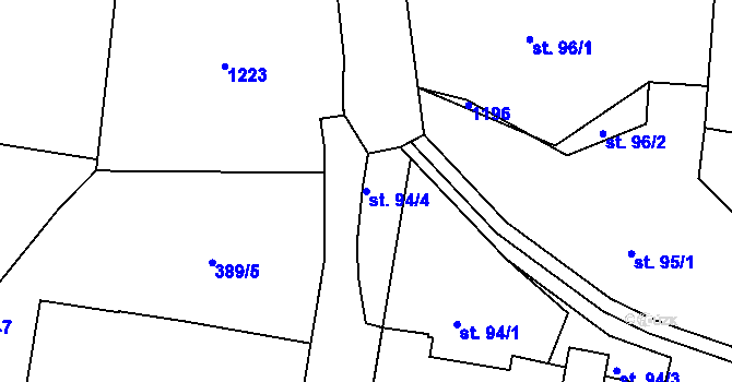 Parcela st. 94/4 v KÚ Bezno, Katastrální mapa