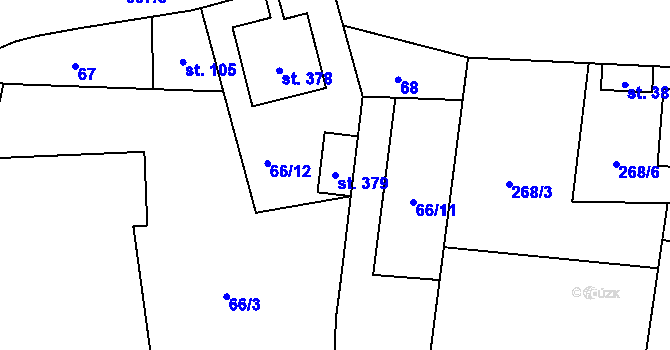 Parcela st. 379 v KÚ Bezno, Katastrální mapa